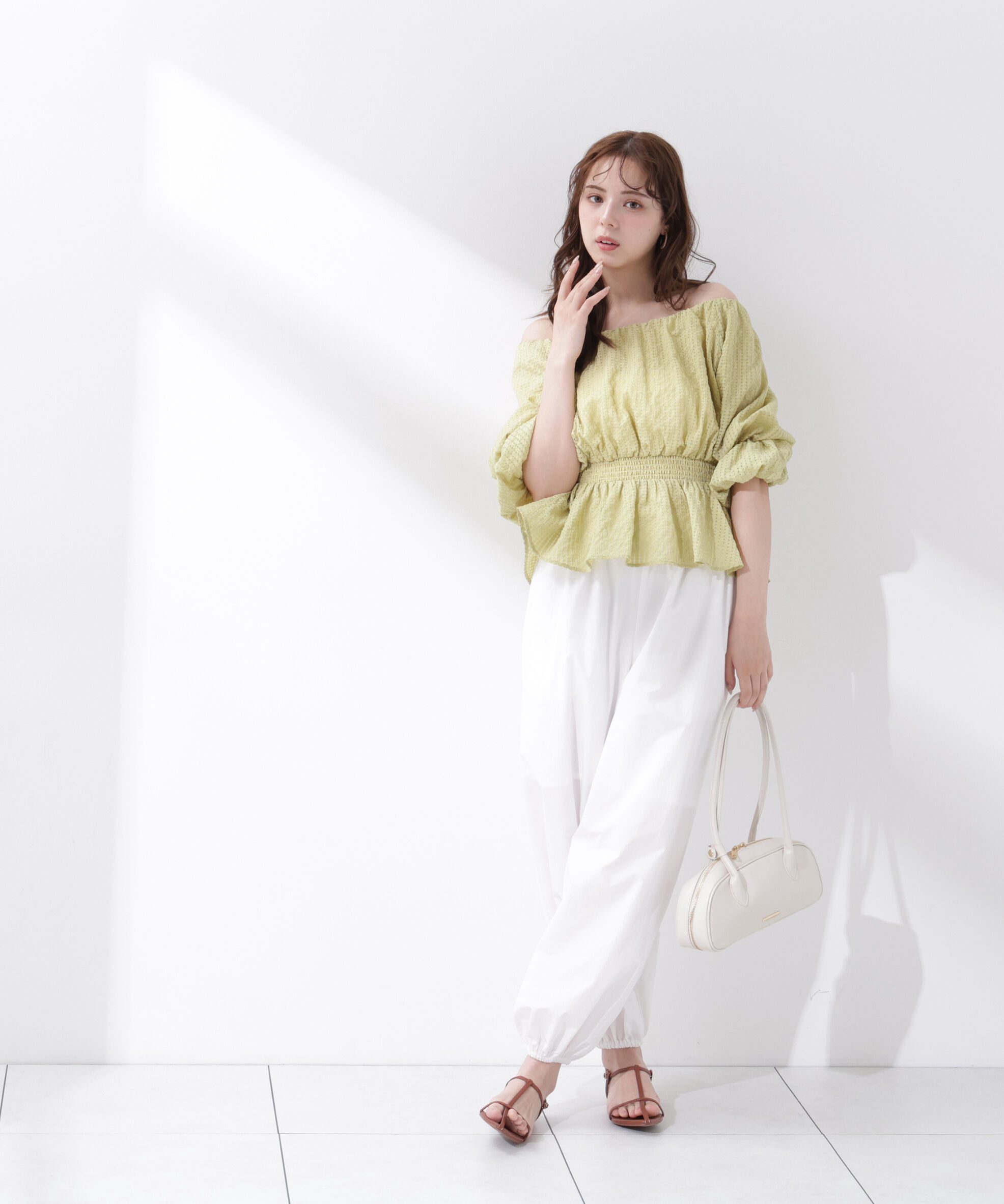 PROPORTION BODY DRESSING「＜中川紅葉さん着用＞〈a/mie〉2wayオフショルフィッシュテールブラウス」|シャツ・ブラウス|
