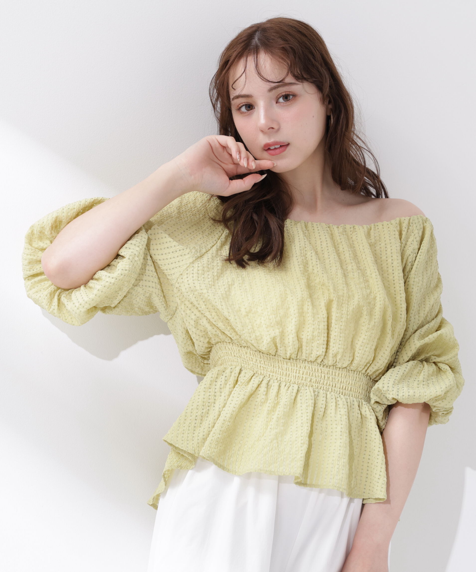 PROPORTION BODY DRESSING「＜中川紅葉さん着用＞〈a/mie〉2wayオフショルフィッシュテールブラウス」|シャツ・ブラウス|