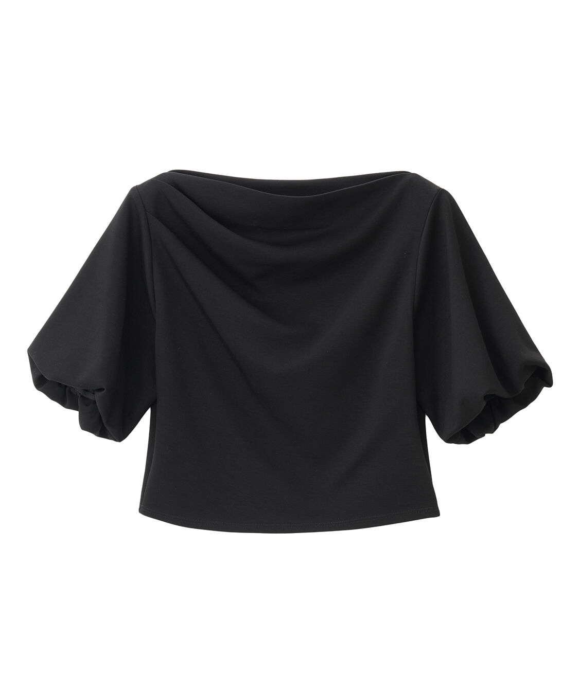 COCO DEAL「ボートネックダンボールトップス」|Tシャツ・カットソー|ブラック
