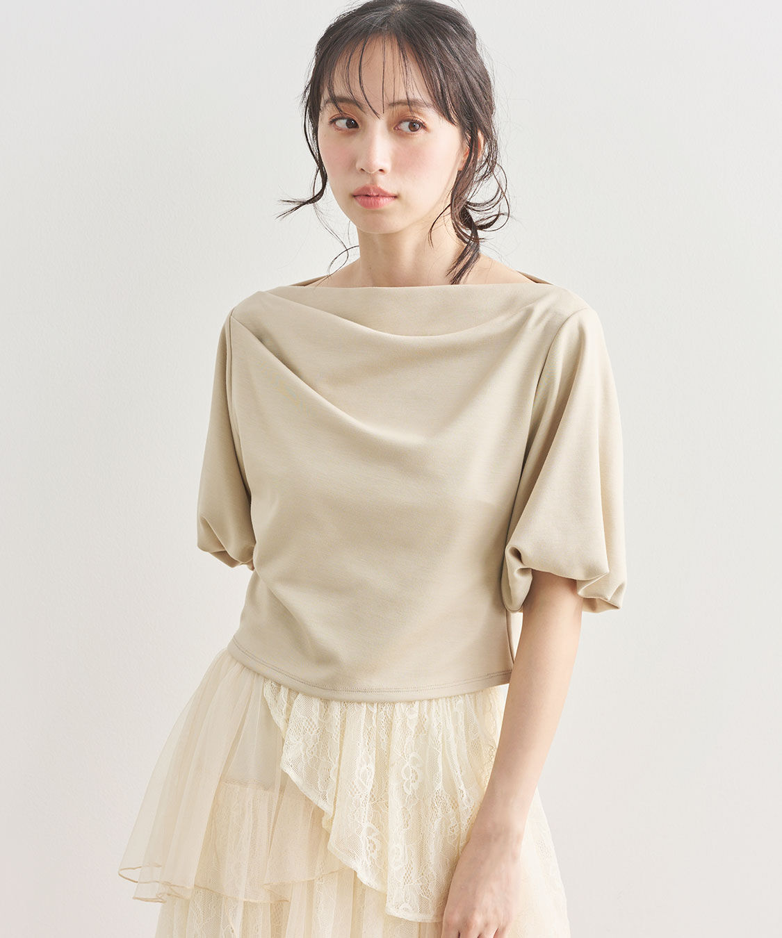 COCO DEAL「ボートネックダンボールトップス」|Tシャツ・カットソー|