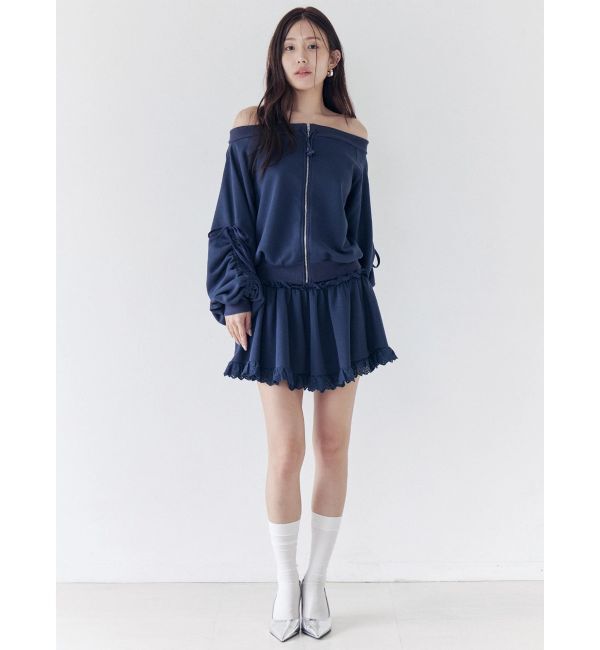CALNAMUR「フロントジップオフショルスウェット」|Tシャツ・カットソー|