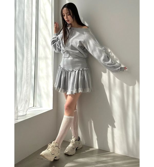 CALNAMUR「フロントジップオフショルスウェット」|Tシャツ・カットソー|