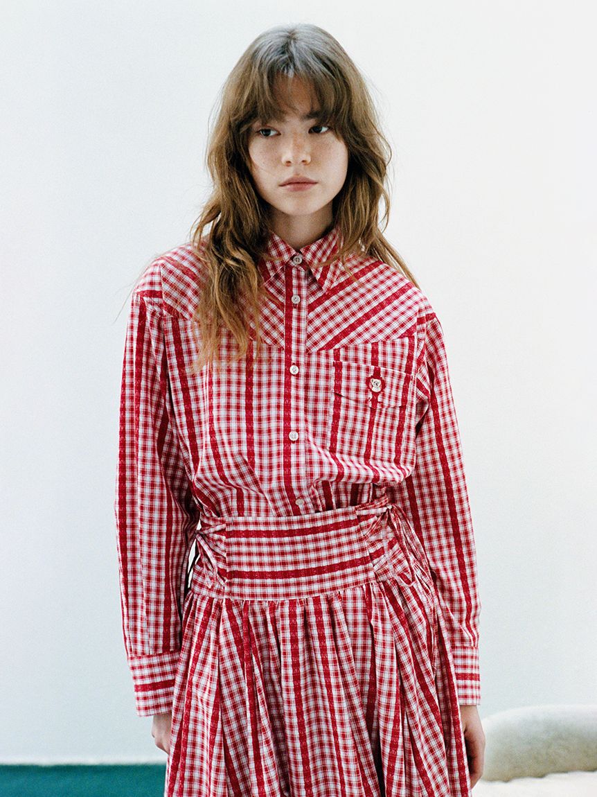 LILY BROWN「Lily Bearレターモチーフバリエシャツ」|シャツ・ブラウス|RED