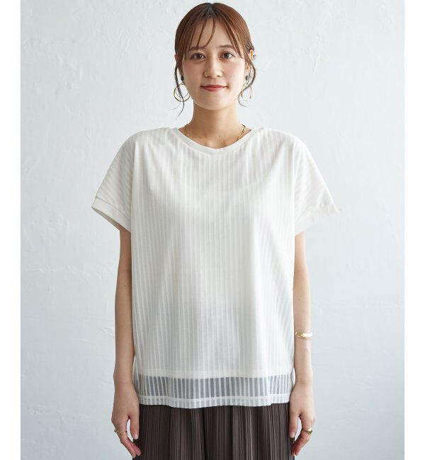 ikka「ストライプチュール2WAYプルオーバー」|その他|
