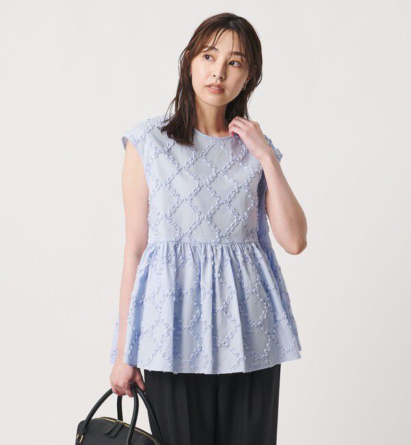 UNITED ARROWS「エンブロイダリー フリル フレンチスリーブ ブラウス」|シャツ・ブラウス|