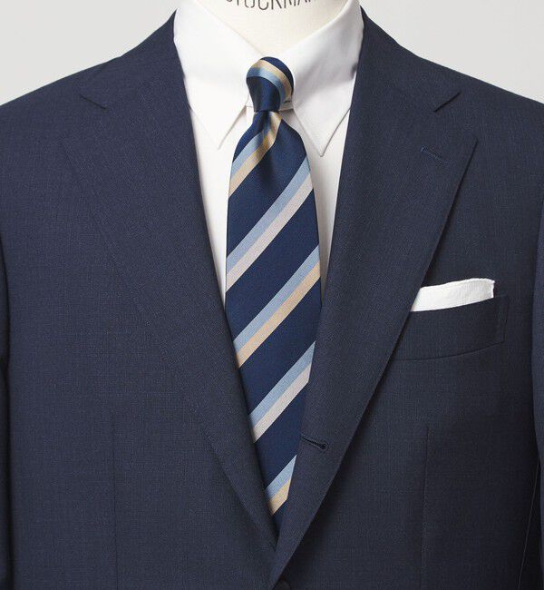 UNITED ARROWS green label relaxing「GLR シルク1 8.0cm ストライプ2 ネクタイ」|ネクタイ・蝶ネクタイ|NAVY