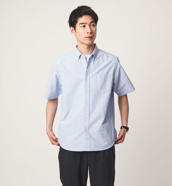 UNITED ARROWS green label relaxing「【WEB限定】JUST fit オックスフォード ボタンダウン 半袖 シャツ」|シャツ・ブラウス|LT.BLUE