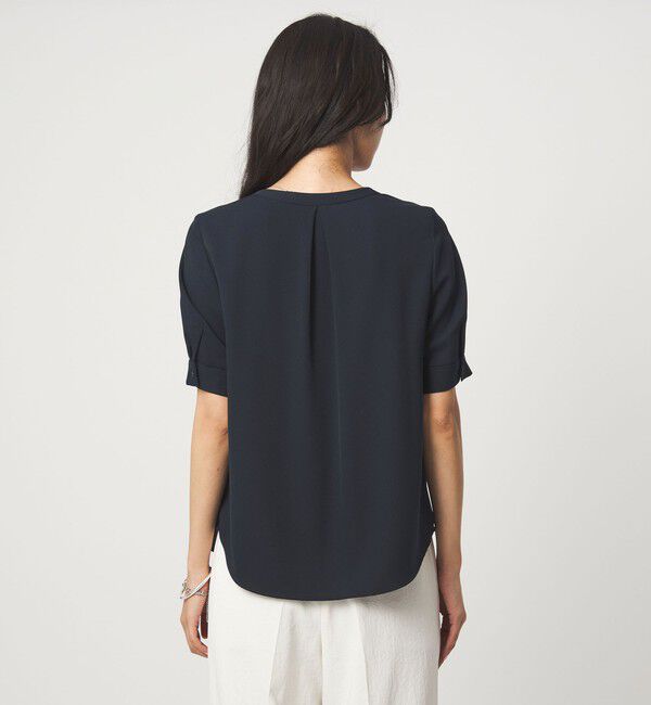 UNITED ARROWS green label relaxing「Vネック ショートスリーブ ブラウス マシンウォッシャブル 」|シャツ・ブラウス|