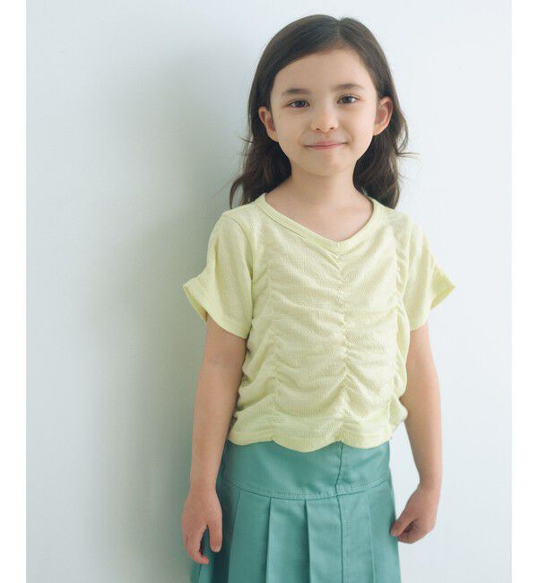 UNITED ARROWS green label relaxing「【WEB限定】シャーリング Tシャツ / キッズ 100cm-160cm」|Tシャツ・カットソー|LIME