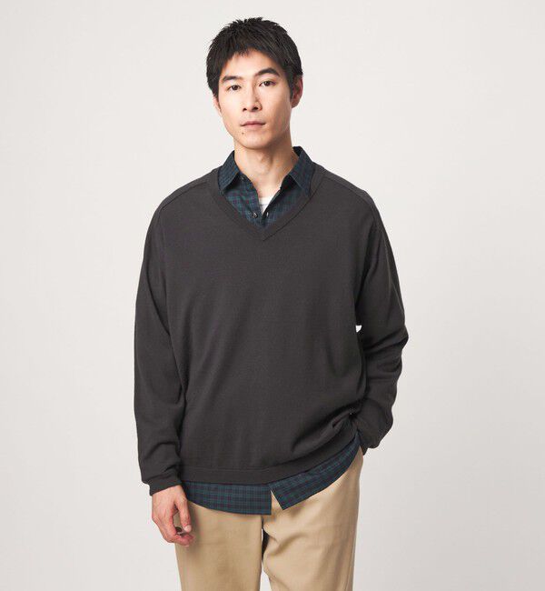 UNITED ARROWS green label relaxing「ウール サドル Vネック ニット」|ニット・セーター|
