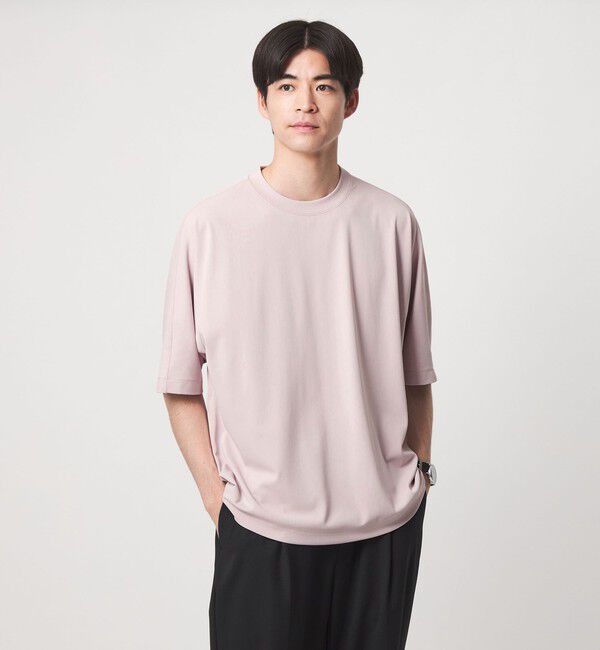 UNITED ARROWS green label relaxing「トリコット ドルマンスリーブ 半袖 Tシャツ カットソー -UVカット・吸水速乾-」|Tシャツ・カットソー|LT.PINK