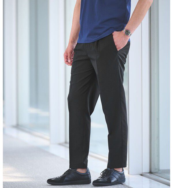 UNITED ARROWS green label relaxing「【WEB限定】JUST fit ドライ ポリエステル 1プリーツ イージーパンツ -吸水速乾-」|その他|BLACK