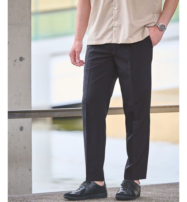 UNITED ARROWS green label relaxing「【WEB限定】JUST fit ドライ ポリエステル 1プリーツ イージーパンツ -吸水速乾-」|その他|NAVY