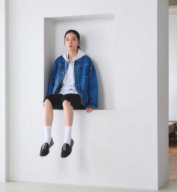 BEAUTY&YOUTH UNITED ARROWS「レザーライク エンボス ギャザー ローファー」|ローファー|