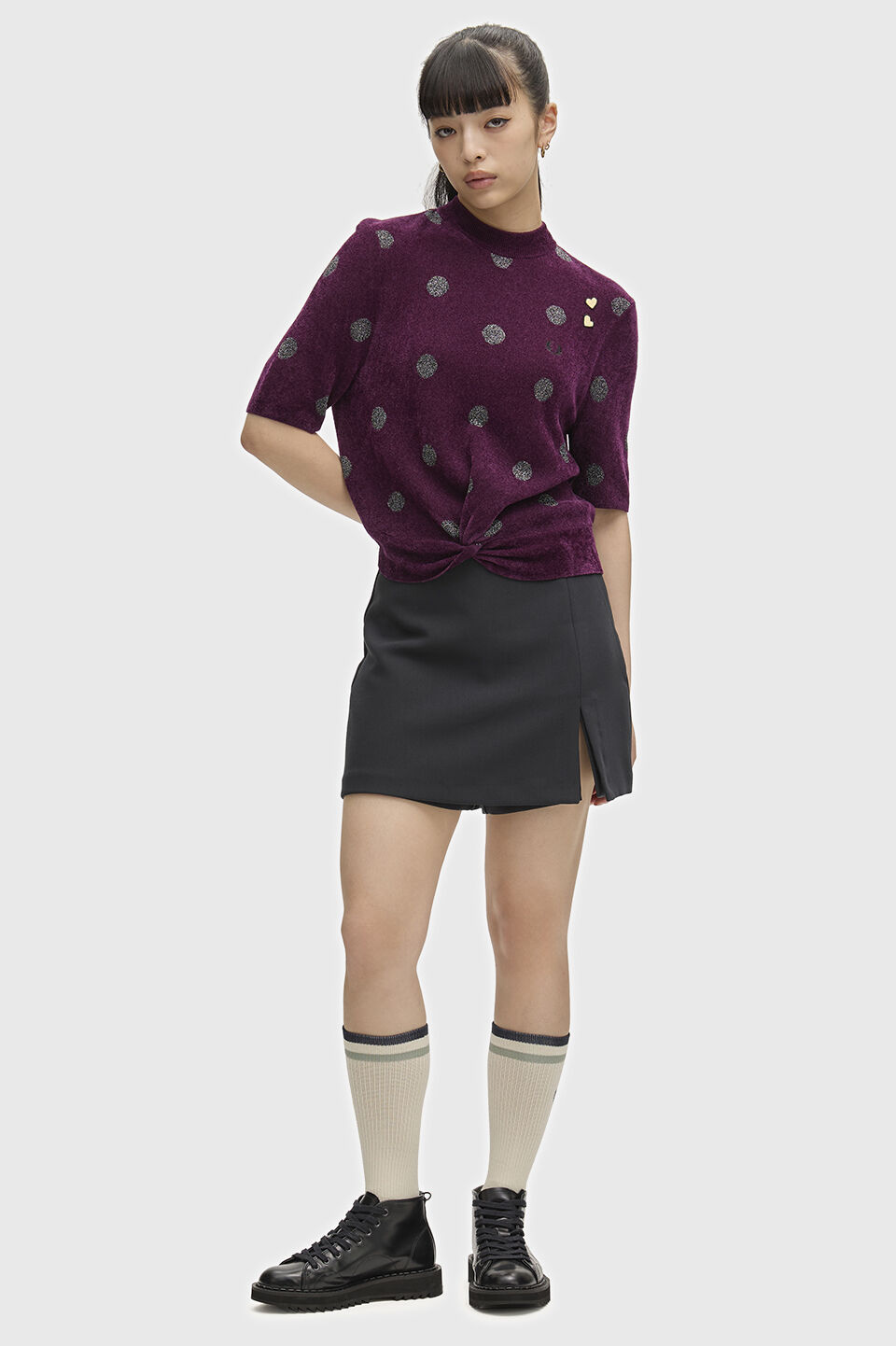 FRED PERRY 「FRED PERRY／POLKA DOT KNITTED TOP／エイミーワインハウス　ポルカドットニットトップス」|Tシャツ・カットソー|