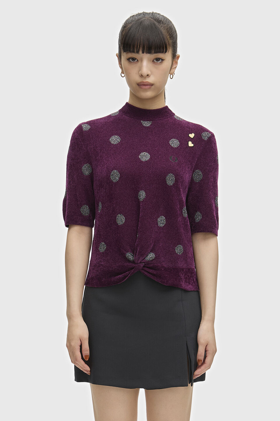FRED PERRY 「FRED PERRY／POLKA DOT KNITTED TOP／エイミーワインハウス　ポルカドットニットトップス」|Tシャツ・カットソー|