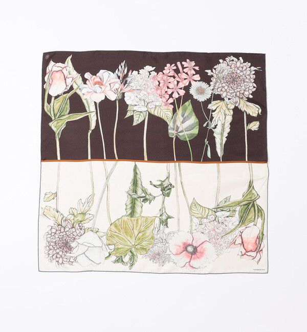 TOMORROWLAND GOODS「ATELIER TOMORROW DOUBLE FLOWER シルクスカーフ」|バンダナ・スカーフ|