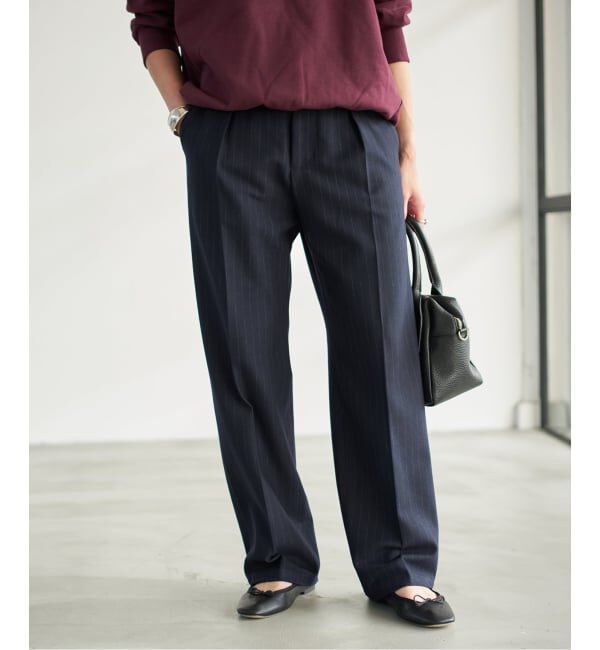 Spick and Span「《手洗い可 / 追加予約》起毛タックテーパードパンツ」|スラックス|