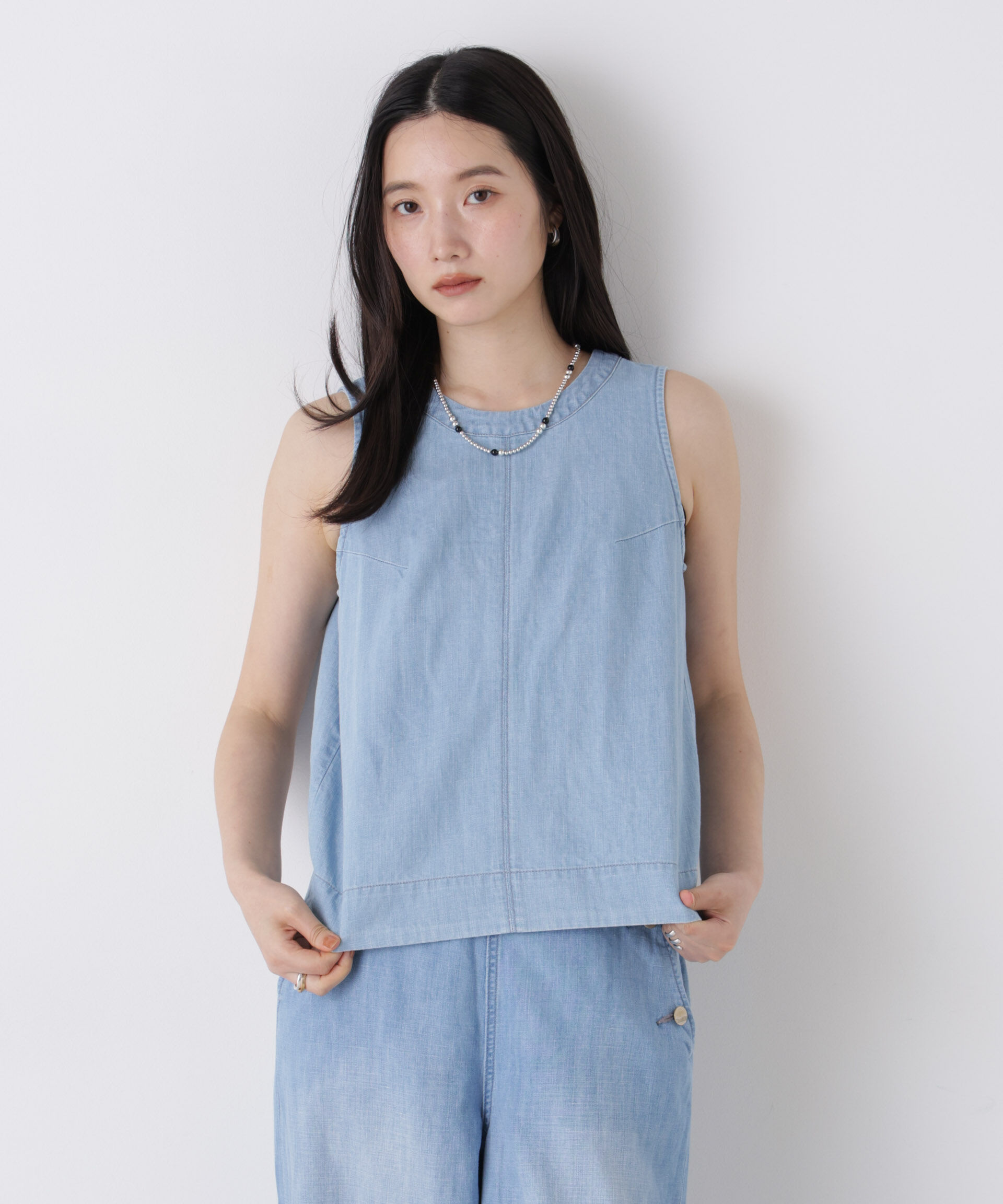 NANO universe「Healthy DENIM/Breezy Coconuts(セットアップ可)」|シャツ・ブラウス|L.ブルー1