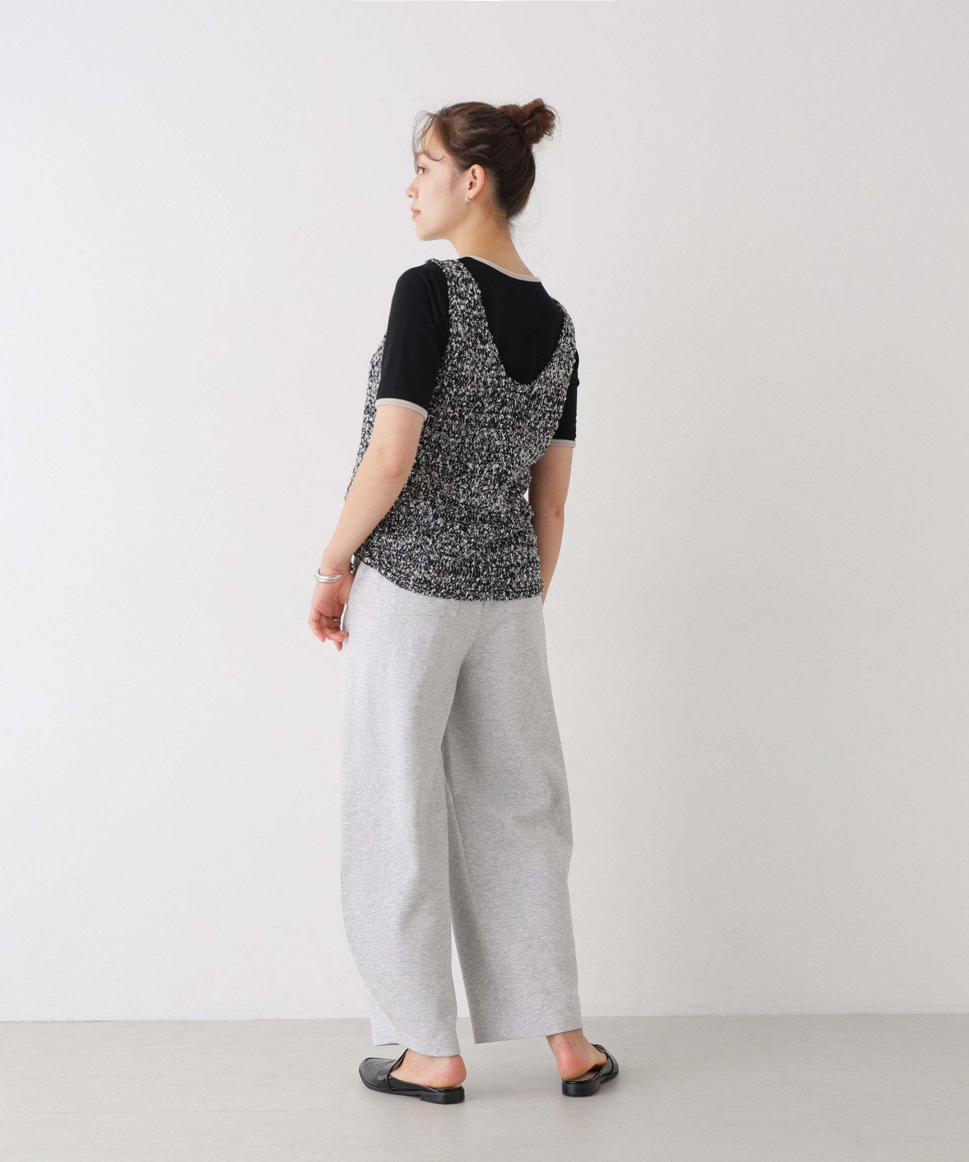 NANO universe「WEB限定/ベロアパイピングリンガーTシャツ」|Tシャツ・カットソー|