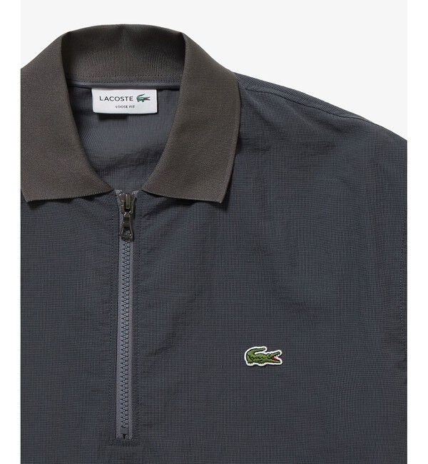 LACOSTE「シアーメッシュジップポロシャツ」|ポロシャツ|