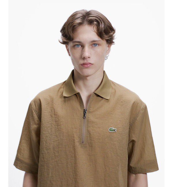 LACOSTE「シアーメッシュジップポロシャツ」|ポロシャツ|
