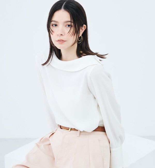 NOLLEY'S sophi「ウォッシャブルロールカラージョーゼットブラウス」|シャツ・ブラウス|