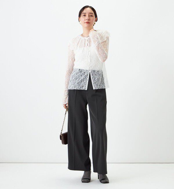 NOLLEY'S sophi「《セットアップ対応》ウォッシャブルラッセルレース付け襟ブラウス」|シャツ・ブラウス|