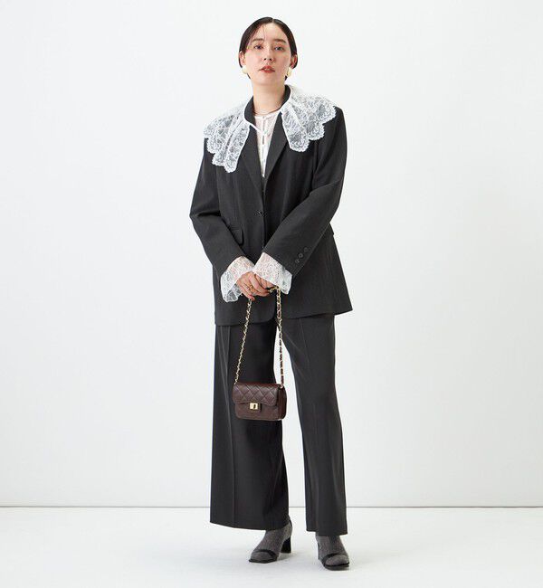 NOLLEY'S sophi「《セットアップ対応》ウォッシャブルラッセルレース付け襟ブラウス」|シャツ・ブラウス|