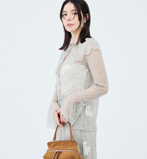 NOLLEY'S sophi「《セットアップ対応》ウォッシャブルラッセルレース付け襟ブラウス」|シャツ・ブラウス|