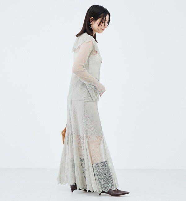NOLLEY'S sophi「《セットアップ対応》ウォッシャブルラッセルレース付け襟ブラウス」|シャツ・ブラウス|