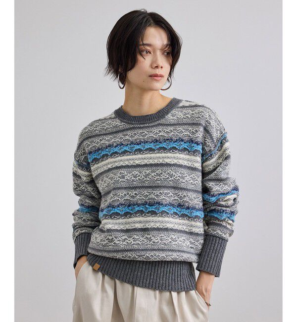SALON adam et rope'「ベルベルモチーフリバーシブルジャカードプルオーバー」|ニット・セーター|