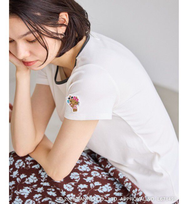 Rope&rsquo;Picnic「【サンリオキャラクターズ&times;ROPE' PICNIC】日焼けデザイン キャミソールレイヤードTシャツ」|Tシャツ・カットソー|ホワイト系(11)