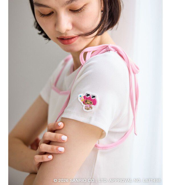 Rope&rsquo;Picnic「【サンリオキャラクターズ&times;ROPE' PICNIC】日焼けデザイン キャミソールレイヤードTシャツ」|Tシャツ・カットソー|