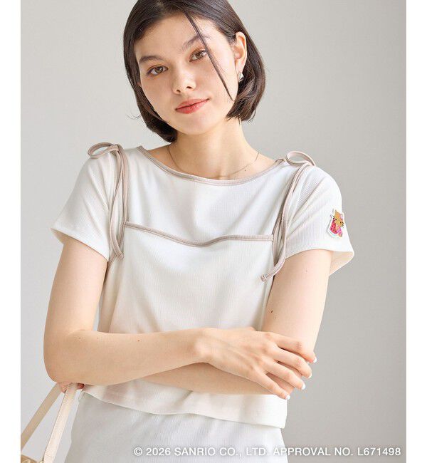 Rope&rsquo;Picnic「【サンリオキャラクターズ&times;ROPE' PICNIC】日焼けデザイン キャミソールレイヤードTシャツ」|Tシャツ・カットソー|ホワイト系(14)