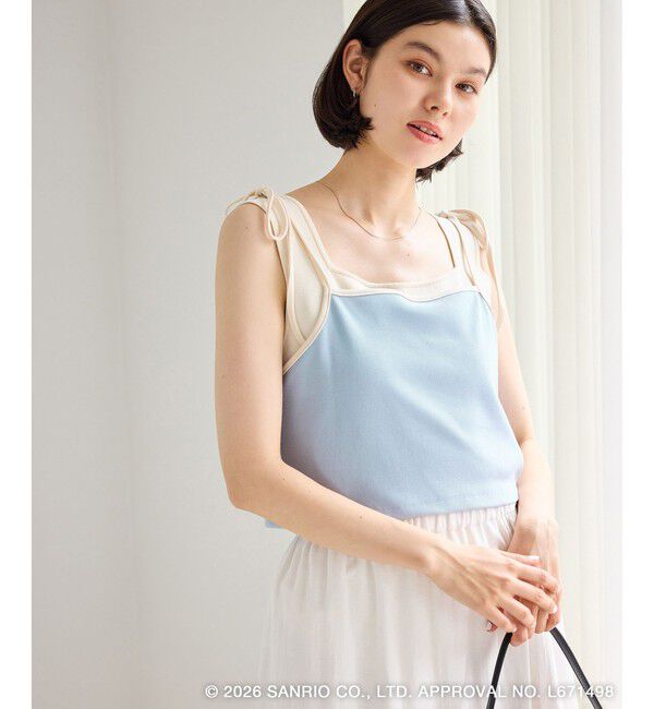 Rope&rsquo;Picnic「【サンリオキャラクターズ&times;ROPE' PICNIC】日焼けデザイン キャミソールレイヤードTシャツ」|Tシャツ・カットソー|