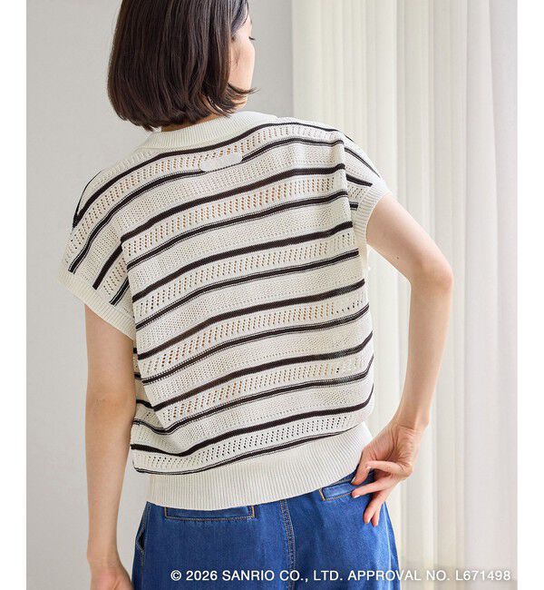 Rope&rsquo;Picnic「【サンリオキャラクターズ&times;ROPE' PICNIC】日焼けデザイン アソート透かしニットプルオーバー」|ニット・セーター|