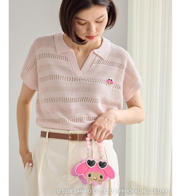 Rope&rsquo;Picnic「【サンリオキャラクターズ&times;ROPE' PICNIC】日焼けデザイン アソート透かしニットプルオーバー」|ニット・セーター|ピンク(63)