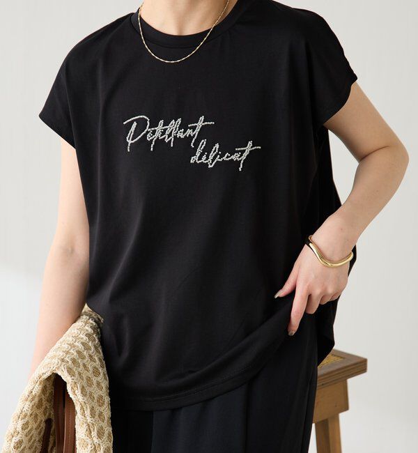  「ミニビーズロゴフレンチTシャツ」|Tシャツ・カットソー|