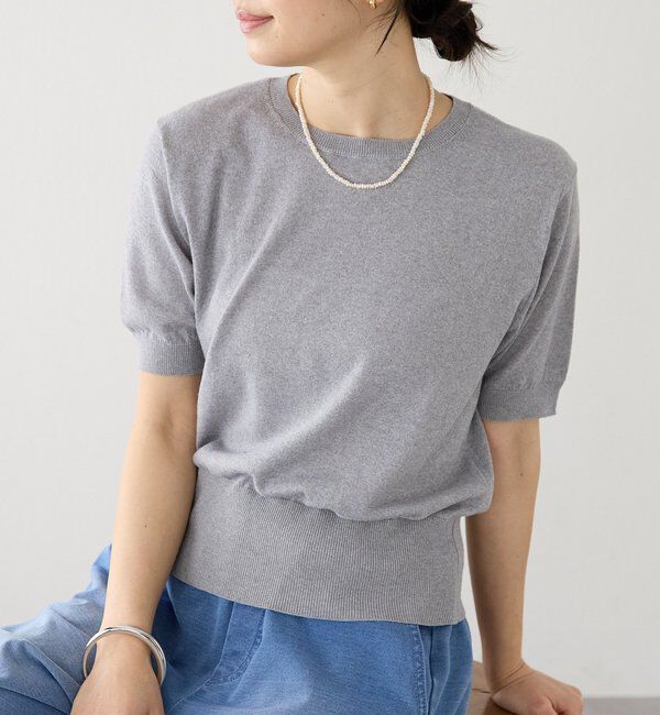  「【A・MONN】【着回し力抜群】HALF SLEEVE KNIT」|ニット・セーター|