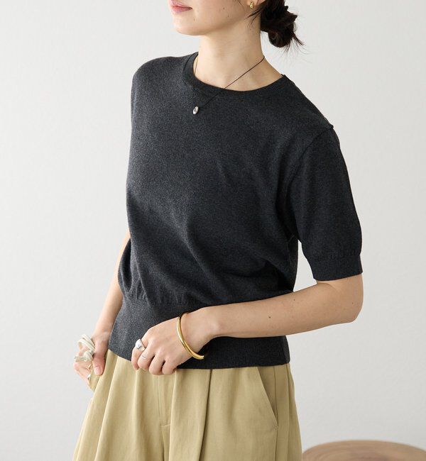  「【A・MONN】【着回し力抜群】HALF SLEEVE KNIT」|ニット・セーター|