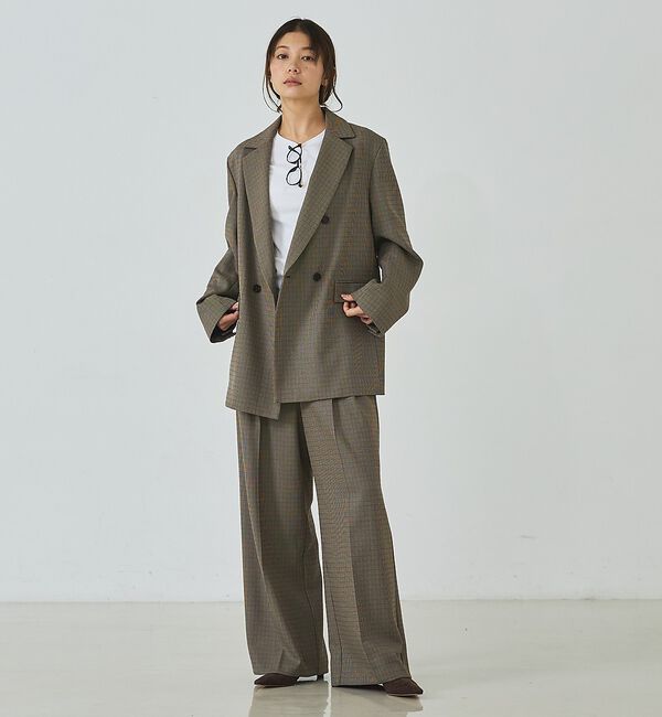 abahouse mavie「チェックワイドパンツ【予約】」|その他|