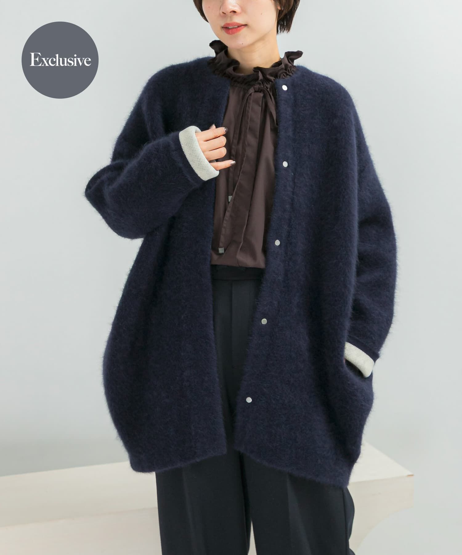 URBAN RESEARCH ROSSO「『別注』ELENDEEK&times;ROSSO　CN RACCOON MIX WCD」|カーディガン|ネイビー