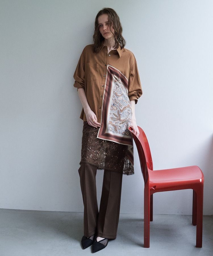Editt by YECCA VECCA「ストレッチセンターシームフレアパンツ」|その他|Brown