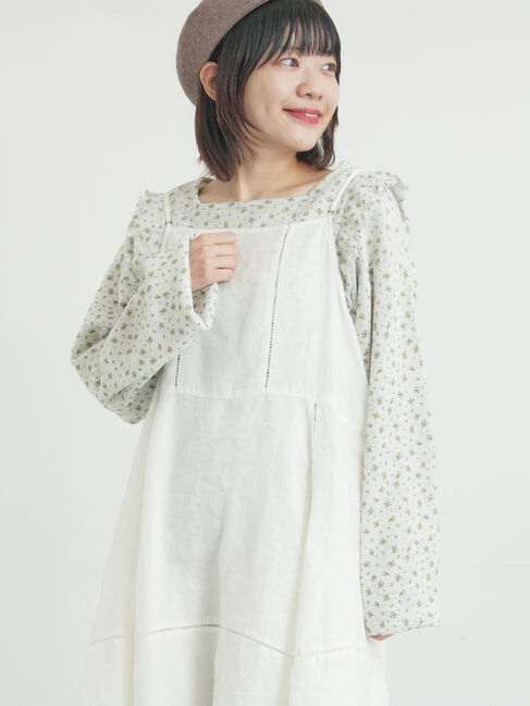 Samansa Mos2「ワッフルローズ柄前後2WAYカットソー」|Tシャツ・カットソー|