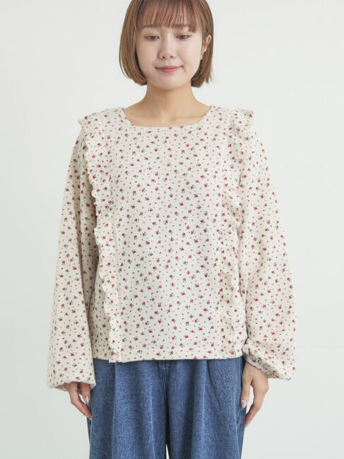 Samansa Mos2「ワッフルローズ柄前後2WAYカットソー」|Tシャツ・カットソー|