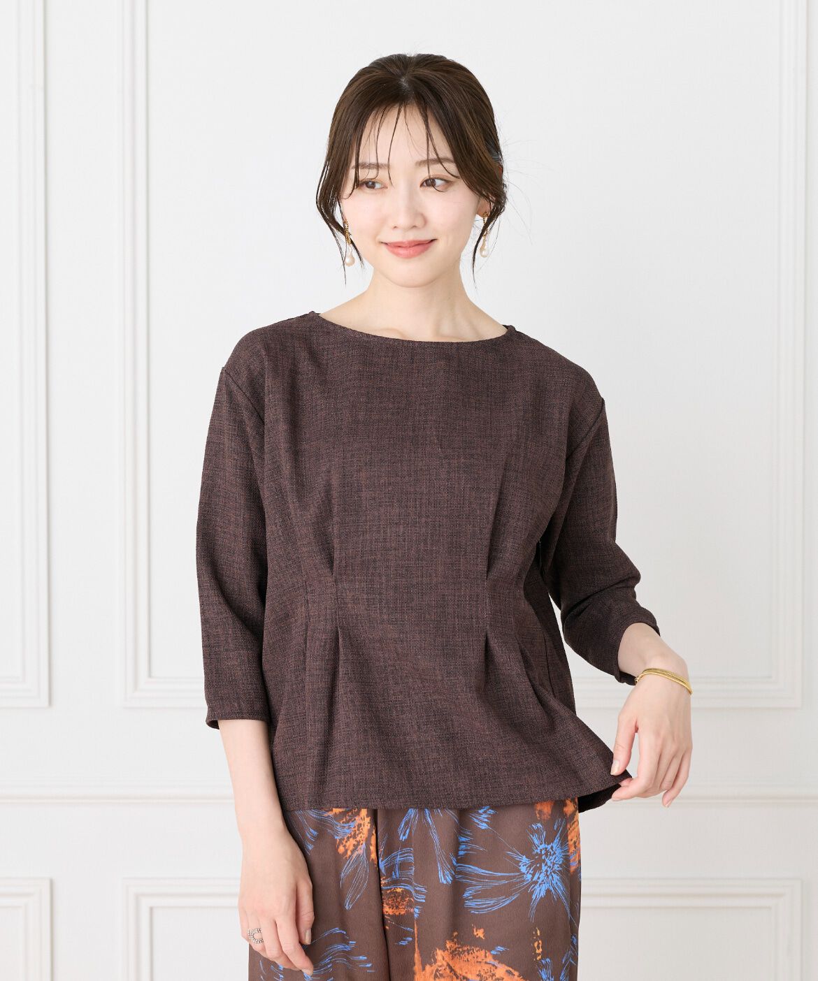 7-IDconcept.「《大きいｻｲｽﾞ》ﾌﾛﾝﾄﾀｯｸﾌﾟﾙｵｰﾊﾞｰ《日本製》|涼やかに」|Tシャツ・カットソー|