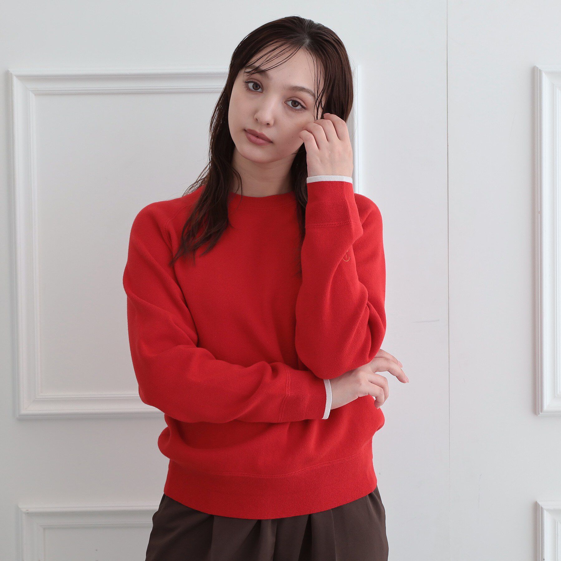DRESSTERIOR「ウォッシャブルコットンカシミヤ混配色ニット」|ニット・セーター|