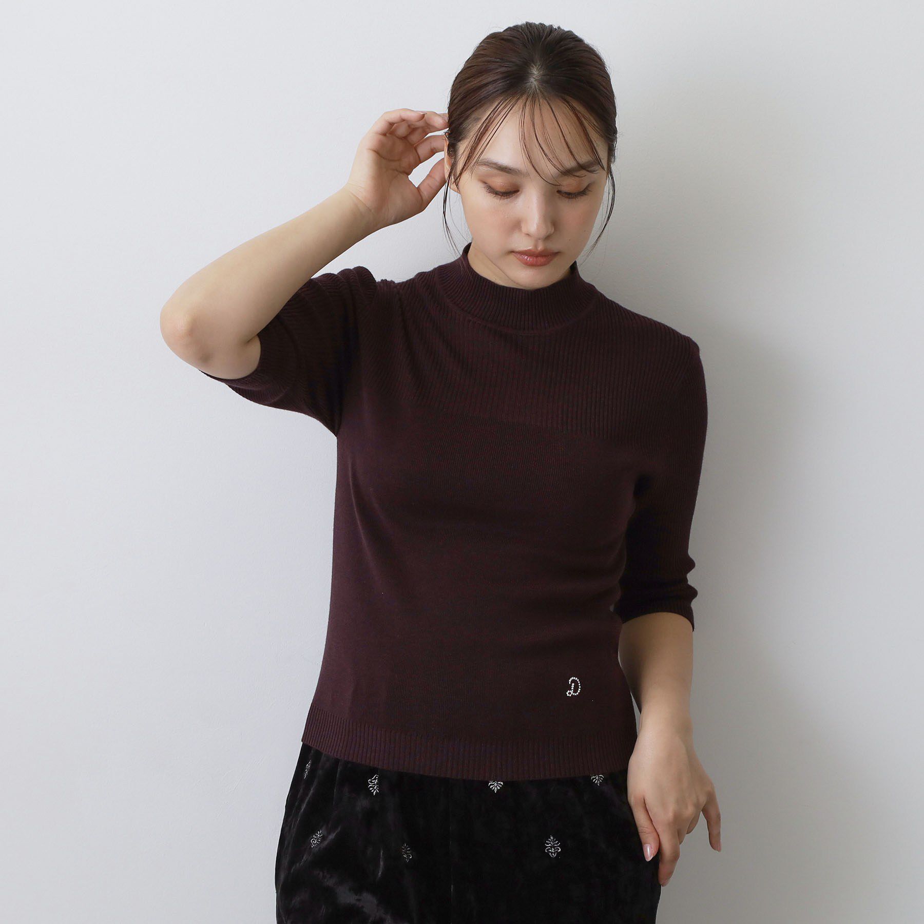 DRESSTERIOR「【接触冷感】クールタッチカットハーフスリーブプルオーバー」|ニット・セーター|