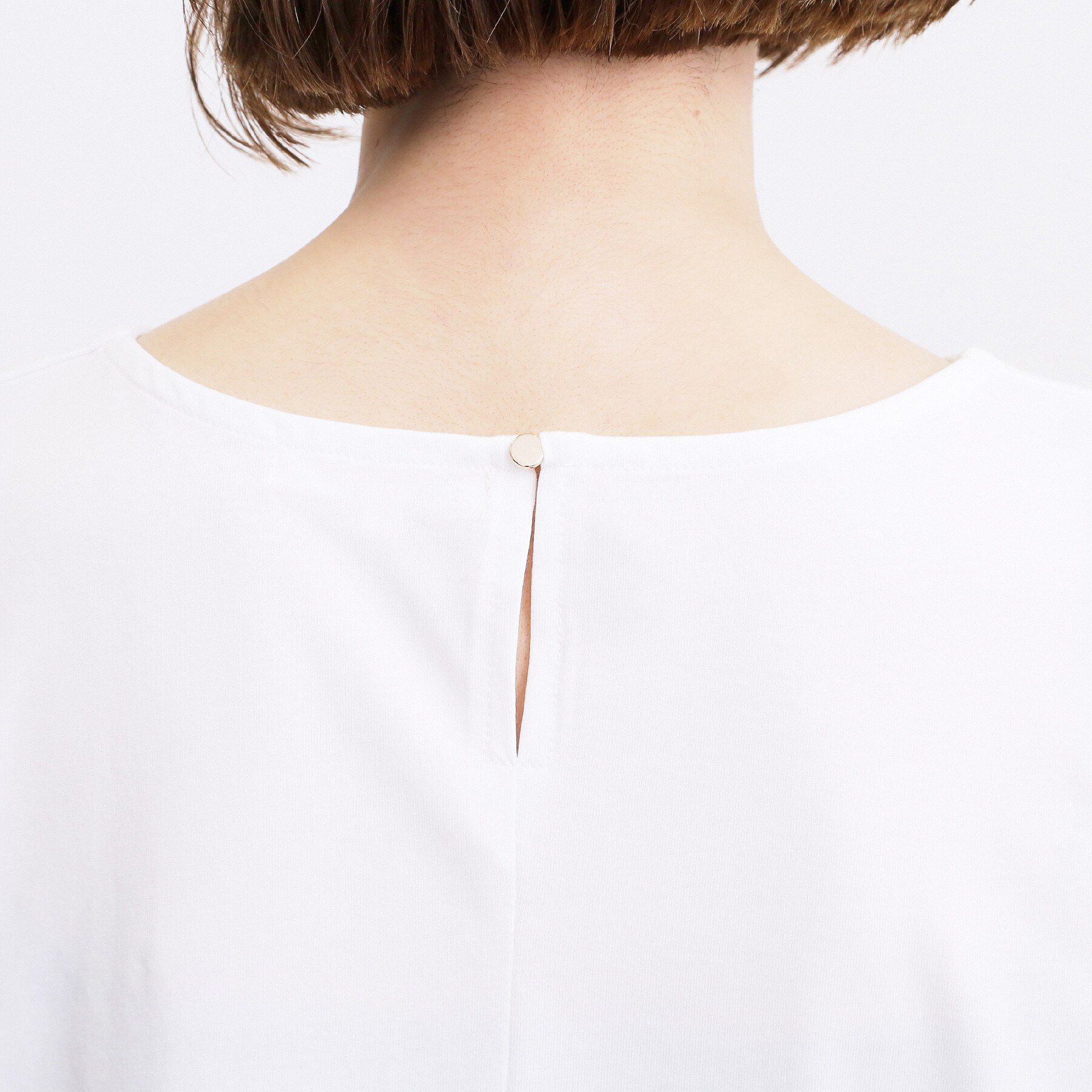 grove「【体型カバー】刺繍チュールレースドッキングカットソー」|Tシャツ・カットソー|